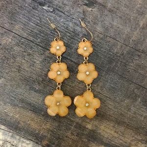 🔖3for$25 Francesca's | Orange Floral Drop Earrings w/Rhinestone Details NWOT